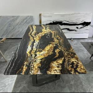 Piano Cucina in Quarzite Nera Taurus, Lussuoso Top per Isola in Granito Nero Seta, <span class=keywords><strong>Lastra</strong></span> di Quarzite Magma Brasiliana - Product Image 2