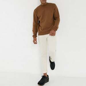 100 algodón en blanco francés Terry peso pesado de gran tamaño chándal ajuste serigrafía Logo hombres cuello redondo sudaderas con capucha hombres logotipo personalizado - Product Image 5