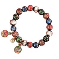 Tempel-Räucherstäbchen-Asche Wolfram-Gebetsperlen-Armband Unisex Retro-Stil Goldschluckende Bestie Tierkreis-Amulett Glücksbringer