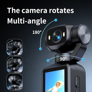 Mini caméra multifonctionnelle pour vlog 180 °   Caméra vidéo 4K à objectif rotatif, petite caméra de poche pour enfants, étudiants, débutants, cadeau - Product Image 5