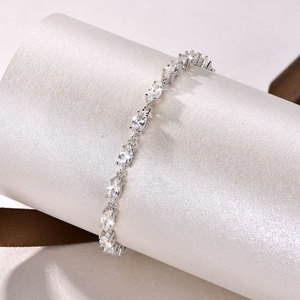 Pulsera de circonitas con diseño de corona floral, corte marquesa, brillante, elegante, moderna, que no se desvanece, estilo hip-hop, para mujer, venta al por mayor - Product Image 2