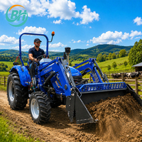 Tracteur compact robuste à 4 roues motrices, diesel, avec chargeur frontal, pour machines agricoles