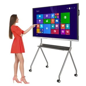 Mobile Stand 75 Inch 85" Inches LCD Display Panel Android Touch Screen Smart Board Interactive Whiteboard