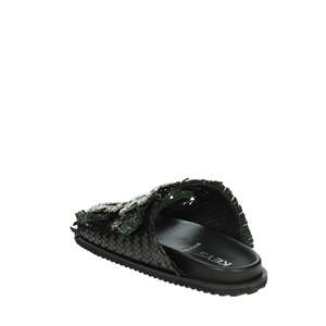 Sandali Bassi da Donna K 10930 Platino con Fibbia Decorativa in Strass e Cinturino Intrecciato - Product Image 2