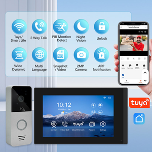فيديو 2 سلك فيديو إنتركوم تويا شبكة رقمية باب فيديو هاتف ذكي سحابة انتركوم محطة باب للمباني والفيلات - Product Image 4