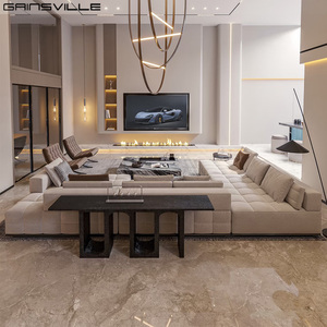 현대 럭셔리 소파 거실 패브릭 이탈리아 U 자형 새로운 <span class=keywords><strong>5</strong></span> 8 인용 소파 세트 디자인 - Product Image 4