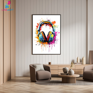 Auriculares UNIART <span class=keywords><strong>DJ</strong></span>, <span class=keywords><strong>arte</strong></span> de acuarela, Impresión de música vibrante, equipo de Audio moderno, decoración de pared, <span class=keywords><strong>arte</strong></span> para decoración del hogar - Product Image 5