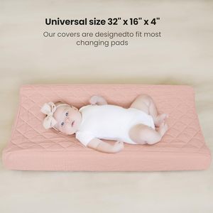 2 Pack copricerini in cotone trapuntato in mussola impermeabile copri pannolini copri tavolo morbido per ragazze e ragazzi - Product Image 5