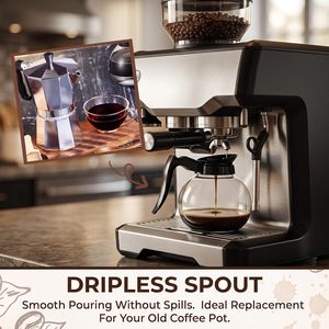 Jarra de Vidrio de Borosilicato de 12 Tazas, Cafetera, Accesorios para Té y Café, Jarra de Vidrio para Café de Goteo, 1800 ml, Repuesto para Cafetería - Product Image 4