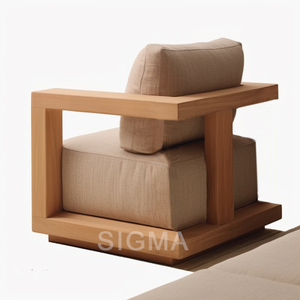Usine vente entière teck cadre tissu imperméable nouveau Design jardin <span class=keywords><strong>été</strong></span> cour l-forme canapé <span class=keywords><strong>salon</strong></span> - Product Image 3