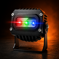 Lumière stroboscopique laser RGB de 4 pouces, 12V 24V, rouge, vert, bleu, lampe d'avertissement montée sur véhicule avec interrupteur à distance