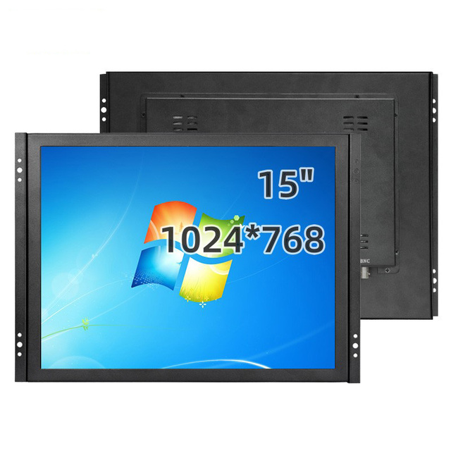 Zhixianda 15 Inch 4:3 1024*768 Open Frame Industrial Display Resistive Capacitive Touch Screen Monitor With AV BNC VGA HD-MI USB