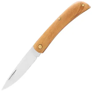 2.68" Traditional Nail Notch Open Drop Point Blade Brass Pinned Olive Handle Small Pocket Knife For Easy Carry