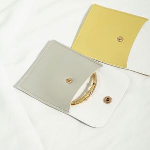 Sac à bijoux en cuir PU tendance avec bouton métallique pour emballage cadeau printemps/été et rangement de bijoux - Product Image 4