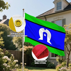 Drapeau en polyester personnalisé de l'île de la Torré, Australie, 3x5 pieds, imprimé numériquement, bannière indigène pour festival du patrimoine, vente en gros - Product Image 4