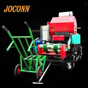 China farm automatic horizontal Forage hay chaff straw grass silage baling wrapping press packing machine for sale