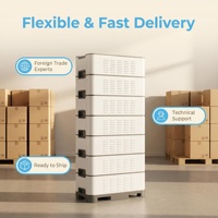 Sistema de Almacenamiento de Energía de Litio-Ferrofosfato (LiFePO4) de Alto Voltaje para Interiores, 112KWH, 358.4V, 314Ah, en Gabinete con 7 Módulos de 16KWH, para Energía Solar Industrial y Comercial Fuera de la Red