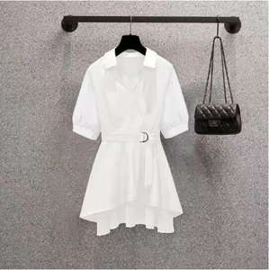 Chemisier formel pour femmes en gros, col en V, cintré, amincissant, sans bretelles, 100 % polyester, nouveau style - Product Image 2
