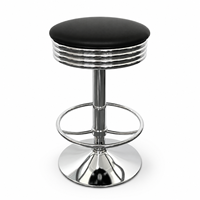 Tabouret de bar pivotant réglable avec vérin à gaz, hauteur 65 à 87 cm, capacité 270 lbs, base ronde chromée, repose-pieds, siège rembourré, style moderne pour salle à manger