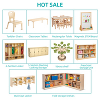 Juego de Mesa y Sillas Montessori, Seguro, Ecológico y Duradero, Muebles de Madera para Preescolar, Mesa de Actividades Curva, Apilable para Niños