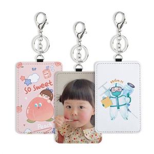 Porte-clés en cuir PU personnalisable par sublimation avec poche vierge pour cartes de visite - Product Image 4
