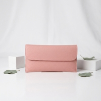 Dompet Panjang Kulit PU Wanita Custom Logo Grosir Produsen, Tas Clutch Amplop untuk Penggunaan Sehari-hari