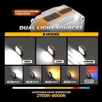 Lampe de travail rechargeable 800LM Lampes de travail portables double face avec 8 modes, lampe d'inspection magnétique avec support de trépied 1/4"