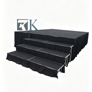 Escenario Móvil de Aluminio con Plataforma de Madera Contrachapada y Soporte de Aluminio para Bodas, Actuaciones, Exposiciones y Eventos Musicales - Product Image 1