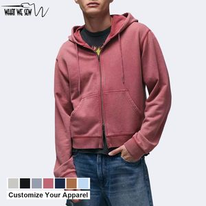 <span class=keywords><strong>Sweat</strong></span> à <span class=keywords><strong>capuche</strong></span> zippé double fermeture éclair personnalisé, coupe régulière pour <span class=keywords><strong>homme</strong></span>, <span class=keywords><strong>bordeaux</strong></span>, effet vieilli vintage, avec poche kangourou - Product Image 1