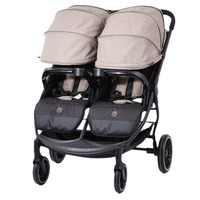 Poussette Double Multifonctionnelle pour Jumeaux avec Nacelle Relevée et Siège Inclinable pour Nouveau-nés et Enfants