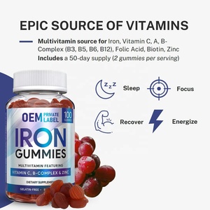 Integratore di ferro con vitamina C, A, vitamine B complesso, biotina e zinco Gummies di ferro Vegan Gummies di ferro per adulti pillole di ferro capsule - Product Image 4