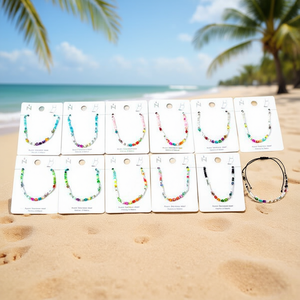 Cavigliera con perline in acciaio inossidabile, fatta a mano, set di 12 pezzi, gioielli alla moda, cavigliere con perline multicolori per donne e ragazze, da indossare a feste. - Product Image 3