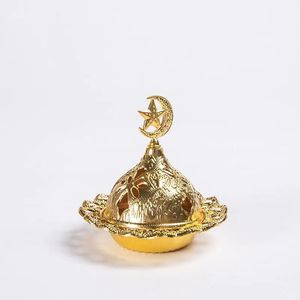 Quemador de incienso Metal dorado hueco Medio Oriente árabe pequeño Mini estrella anís Ramadán sándalo madera perfumada decoración de escritorio - Product Image 4