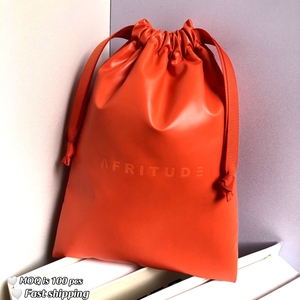 High Quality Soft OEM Custom Logo PU Leather <b>Drawstring</b> <b>Pouch</b> Gift Makeup Perfume Packing Leather Dust Waterproof <b>Pouch</b> - Product Image 3