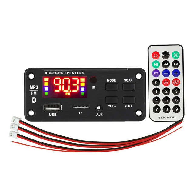 Hot 2x 25W 50W MP3 Player Decoder Amplifier Board 5V-18V 5.0 Car FM Radio Module Support TF USB AUX WMA Player Decoder
