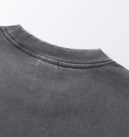 T-shirt en coton personnalisé 275G, délavé à l'acide, avec poche, coupe basse, coton de haute qualité, T-shirt oversize pour homme