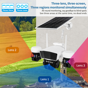 Năng lượng mặt trời-Powered ngoài trời cctv IP <span class=keywords><strong>Camera</strong></span> ba ống kính liên kết tầm nhìn ban Đêm 4G Thẻ Sim năng lượng mặt trời sạc Wifi/4G mạng không dây <span class=keywords><strong>Camera</strong></span> - Product Image 5