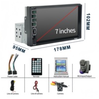 Best-seller universel 7018B Support de lecteur MP5 monté sur voiture de 7 pouces/USB/lien miroir/système de vue arrière arrière/tuner Radio/AUX/FM