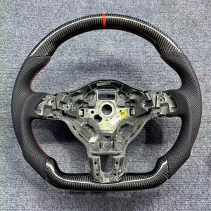 Sans garniture centrale Demi-cuir carbone LED noyau <span class=keywords><strong>de</strong></span> volant pour Volkswagen pour VW <span class=keywords><strong>Golf</strong></span> R 6 MK6 MK7 MK7.5 GTI Jetta Passat - Product Image 4