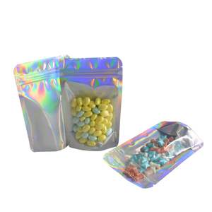 Bolsa holográfica de Mylar de pie con holograma troquelado impreso con logotipo personalizado, bolsa de plástico Doypack láser a prueba de olores - Product Image 4