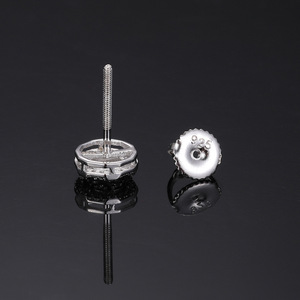 Orecchini a perno alla moda in argento sterling 925 placcato oro 18K con gemma Moissanite, per uomo e donna, certificati, classici, anti-ossidazione - Product Image 3