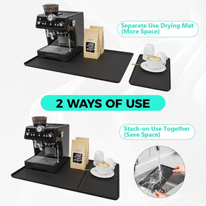 Çok fonksiyonlu 2-in-1 silikon kahve makinesi Mat ve bulaşık kuru Mat Bar tepsi drenaj paspaslar ve ev kullanımı için pedleri masa Placemat - Product Image 4