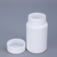 Bouteilles en plastique HDPE vides avec couvercles blancs inviolables, anti-corrosion, capacités de 20 ml à 200 ml, forme pour pilules et capsules de médicaments