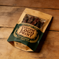 Kemasan Plastik Segel Berjendela untuk Biltong, Kantong Plastik Reusable Custom Print untuk Camilan, Kemasan Daging Sapi Kering