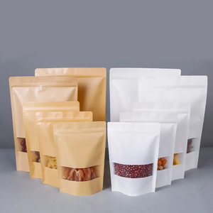 茶色のクラフト紙スタンドアップDoypackポーチジッパー付きジップロックと窓フードティーナッツコーヒースナックキャンディー包装 - Product Image 5