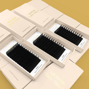 Extensions de cils en soie de velours individuelles Abonnie, extensions de cils en vison volumineuses, fournitures en gros, extensions de cils en cachemire noir mat - Product Image 5