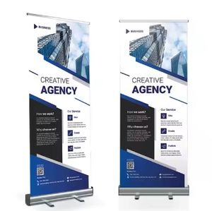 حامل عرض رقمي محمول قابل للسحب للترويج للعلامة التجارية يتضمن لافتة مطبوعة - Product Image 2