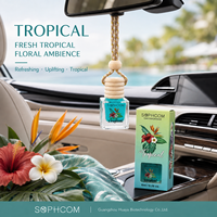 Bouteille en verre de 8 ml pour huile parfumée de voiture, diffuseur d'air suspendu avec bouchon en bois pour la décoration intérieure du véhicule, vente en gros pour les acheteurs