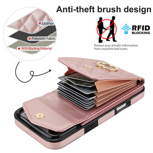 Nueva Funda para iPhone 17, <span class=keywords><strong>de</strong></span> Cuero <span class=keywords><strong>de</strong></span> Lujo, con Bloqueo RFID, Tarjetero, Anillo, Correa <span class=keywords><strong>de</strong></span> Muñeca y Cordón, para iPhone 17 Pro Max - Product Image 4