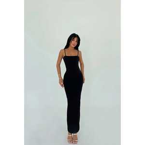 Black Ball Gown <b>Dress</b> with Back Detail Formal Empire Waistline Short Sleeves Floor-Length for <b>Quinceanera</b> or Prom - Product Image 5